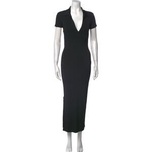 Anna October Ella Ribbed-Knit Backless Maxi Dress Black - S